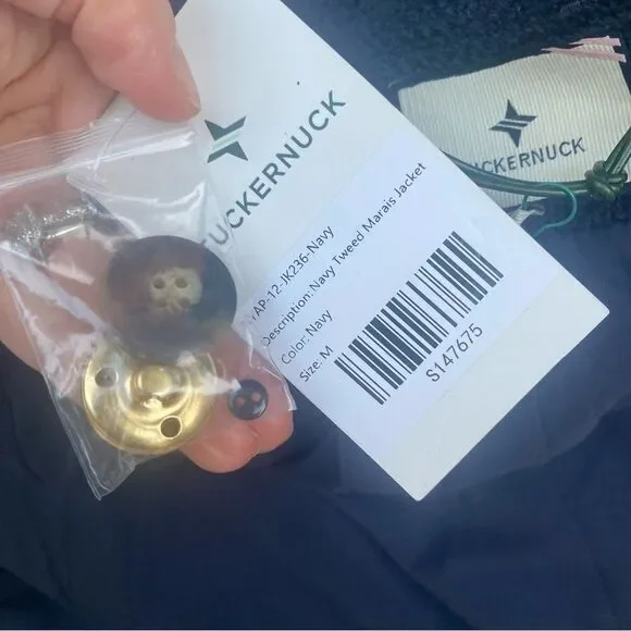 TUCKERNUCK Navy Tweed Marais Jacket size medium NWT - Picture 6 of 12